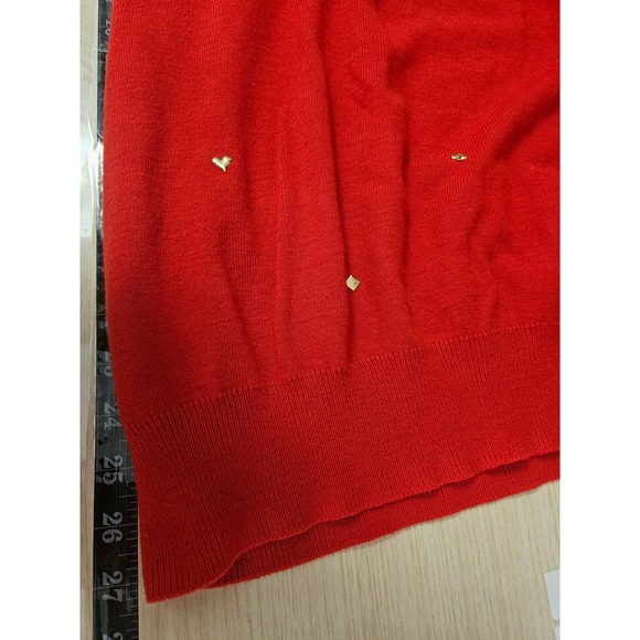 Vtg Lady Lilly Red 2X Sweater Gold Embellishments Women #530 - Picture 6 of 10